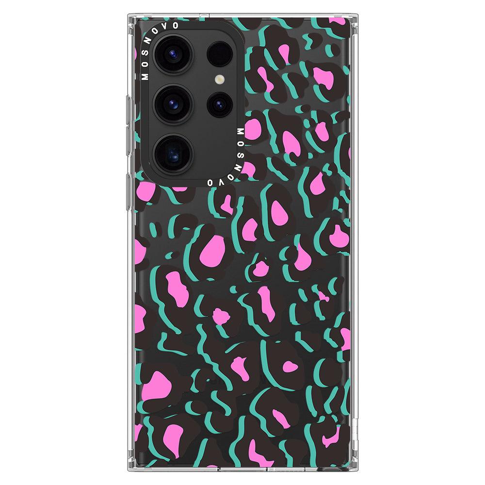 Hot Pink Leopard Print Phone Case - Samsung Galaxy S23 Ultra Case - MOSNOVO