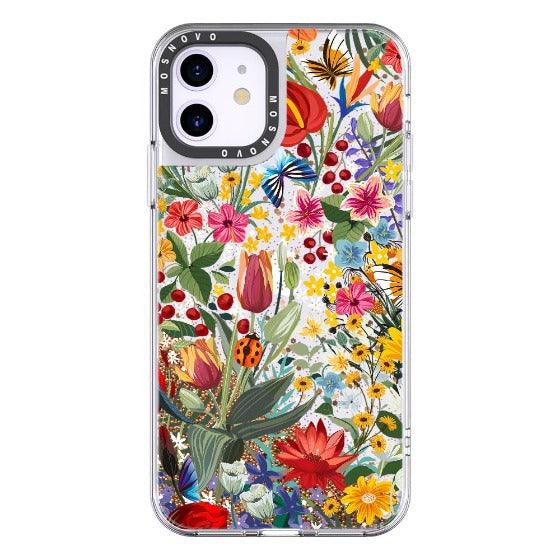In The Garden Glitter Phone Case - iPhone 11 Case - MOSNOVO