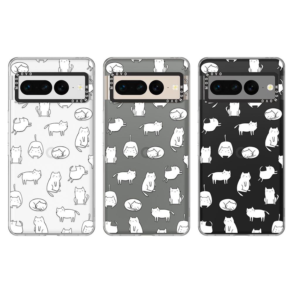 Kawaii Cat Phone Case - Google Pixel 7 Pro Case - MOSNOVO