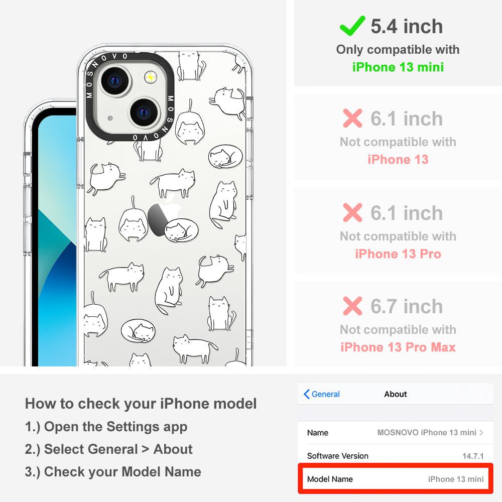 Cute Cats Phone Case - iPhone 13 Mini Case - MOSNOVO