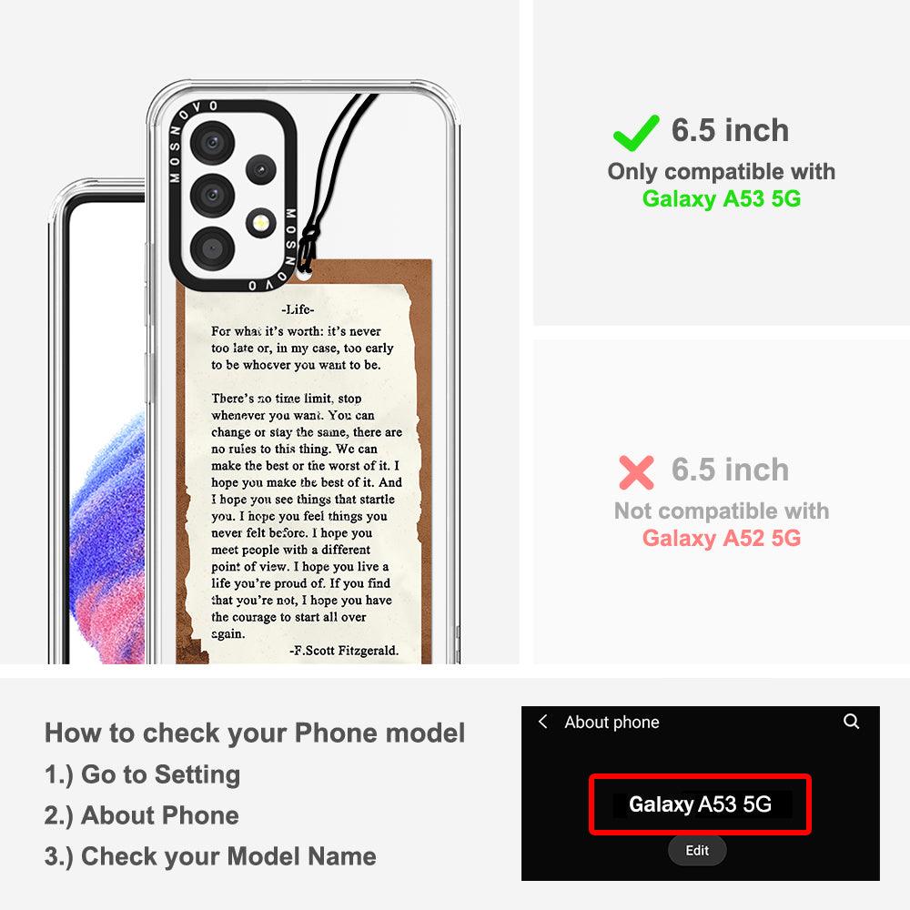 Life Quote Phone Case - Samsung Galaxy A53 Case - MOSNOVO