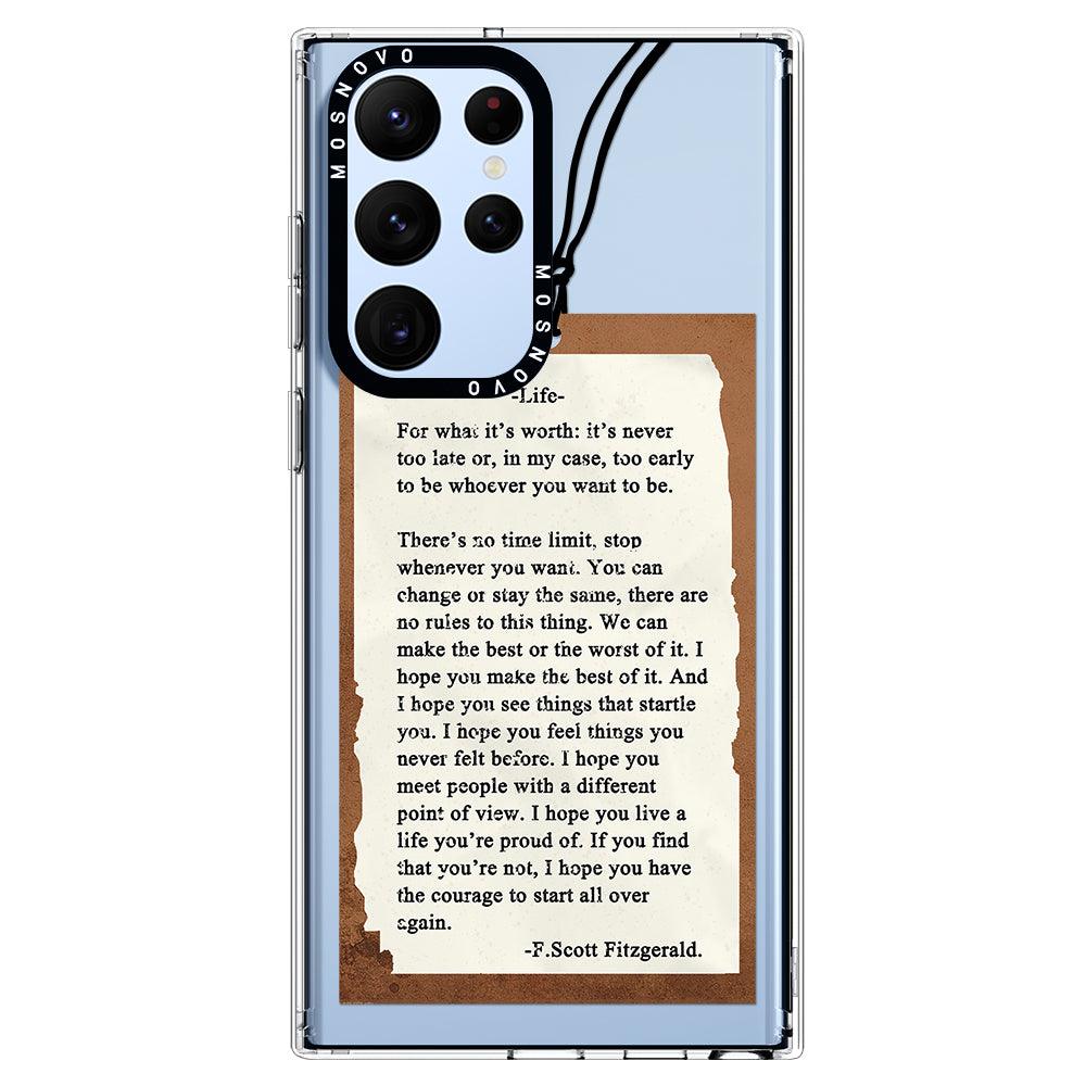 Life Quote Phone Case - Samsung Galaxy S22 Ultra Case - MOSNOVO