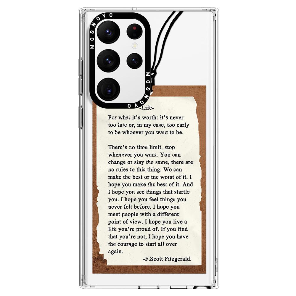 Life Quote Phone Case - Samsung Galaxy S22 Ultra Case - MOSNOVO