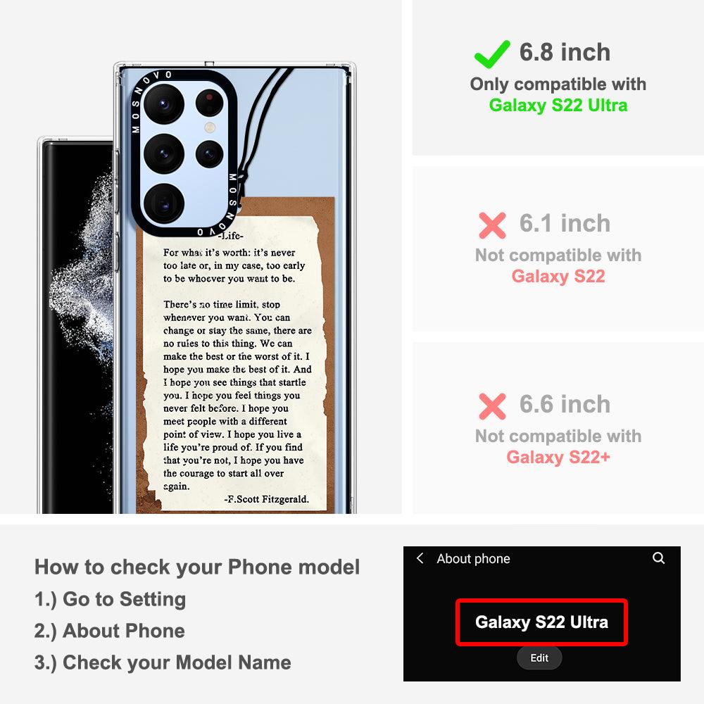 Life Quote Phone Case - Samsung Galaxy S22 Ultra Case - MOSNOVO