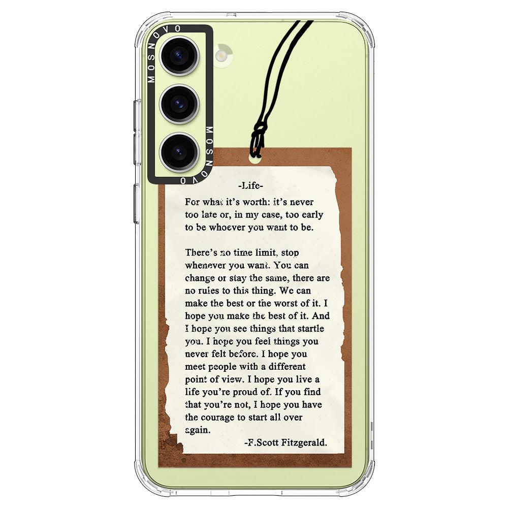 Life Quote Phone Case - Samsung Galaxy S23 Case - MOSNOVO