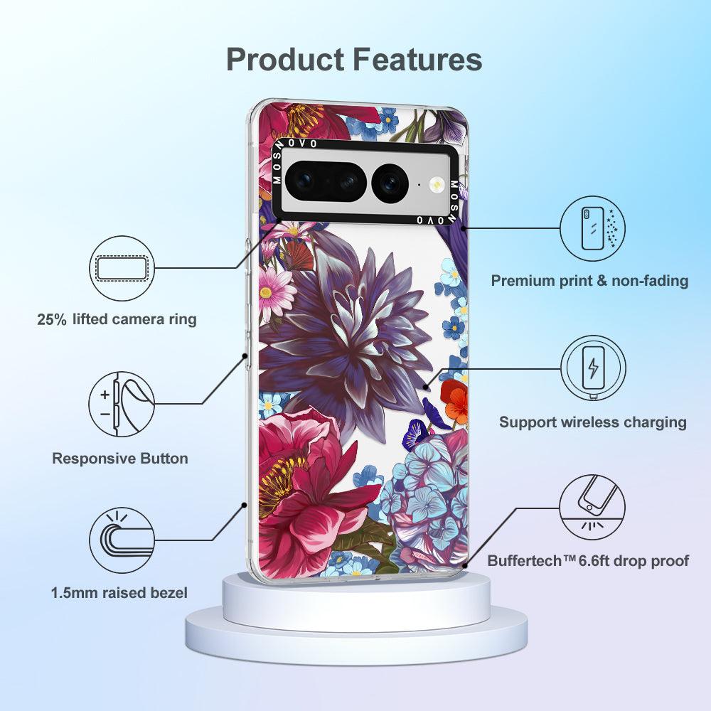 Lilac Floral Phone Case - Google Pixel 7 Pro Case - MOSNOVO