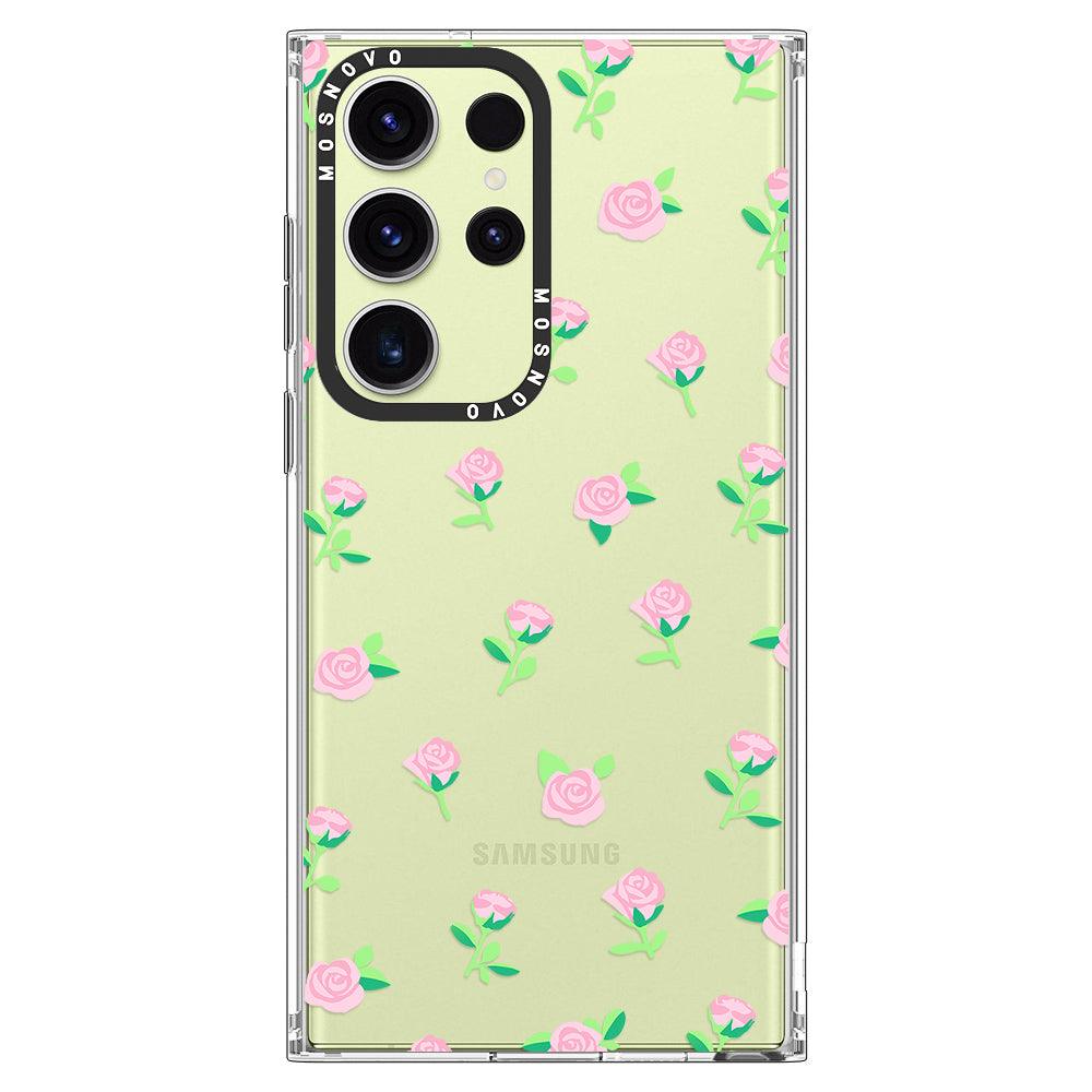 Little Pink Rose Phone Case - Samsung Galaxy S23 Ultra Case - MOSNOVO