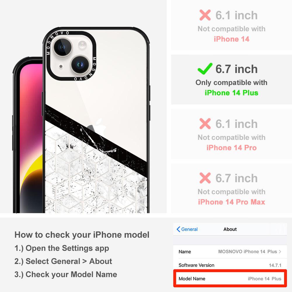 Marble Block Art Phone Case - iPhone 14 Plus Case - MOSNOVO