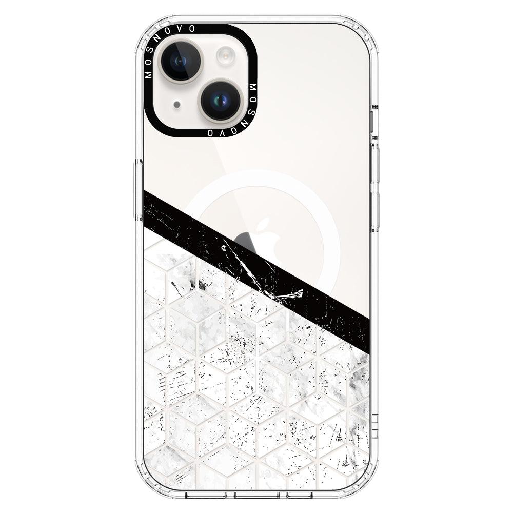 Marble Block Art Phone Case - iPhone 14 Plus Case - MOSNOVO