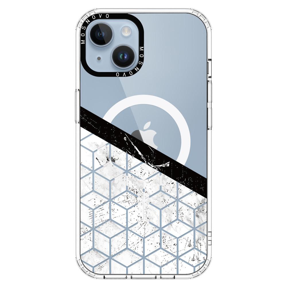 Marble Block Art Phone Case - iPhone 14 Plus Case - MOSNOVO