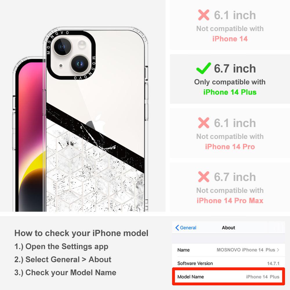 Marble Block Art Phone Case - iPhone 14 Plus Case - MOSNOVO