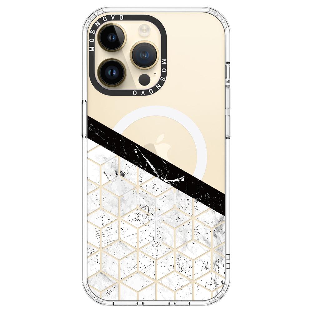 Marble Block Art Phone Case - iPhone 14 Pro Max Case - MOSNOVO