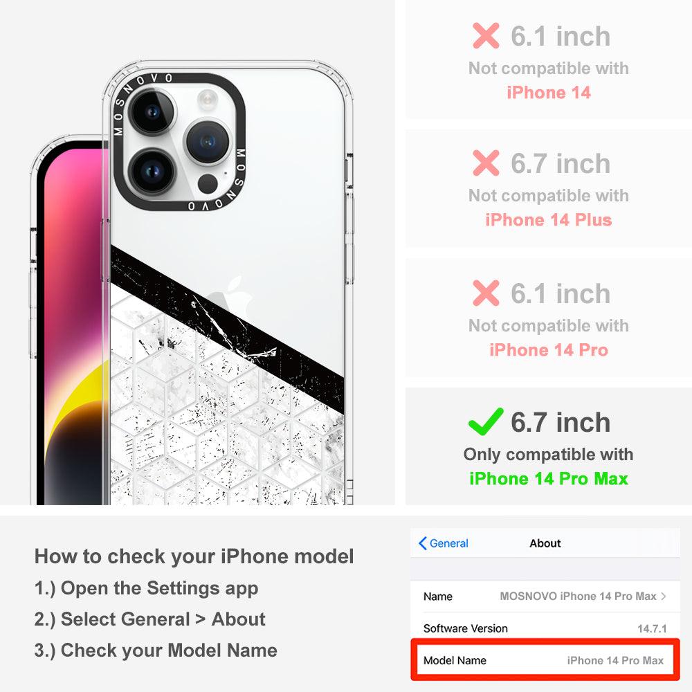 Marble Block Art Phone Case - iPhone 14 Pro Max Case - MOSNOVO