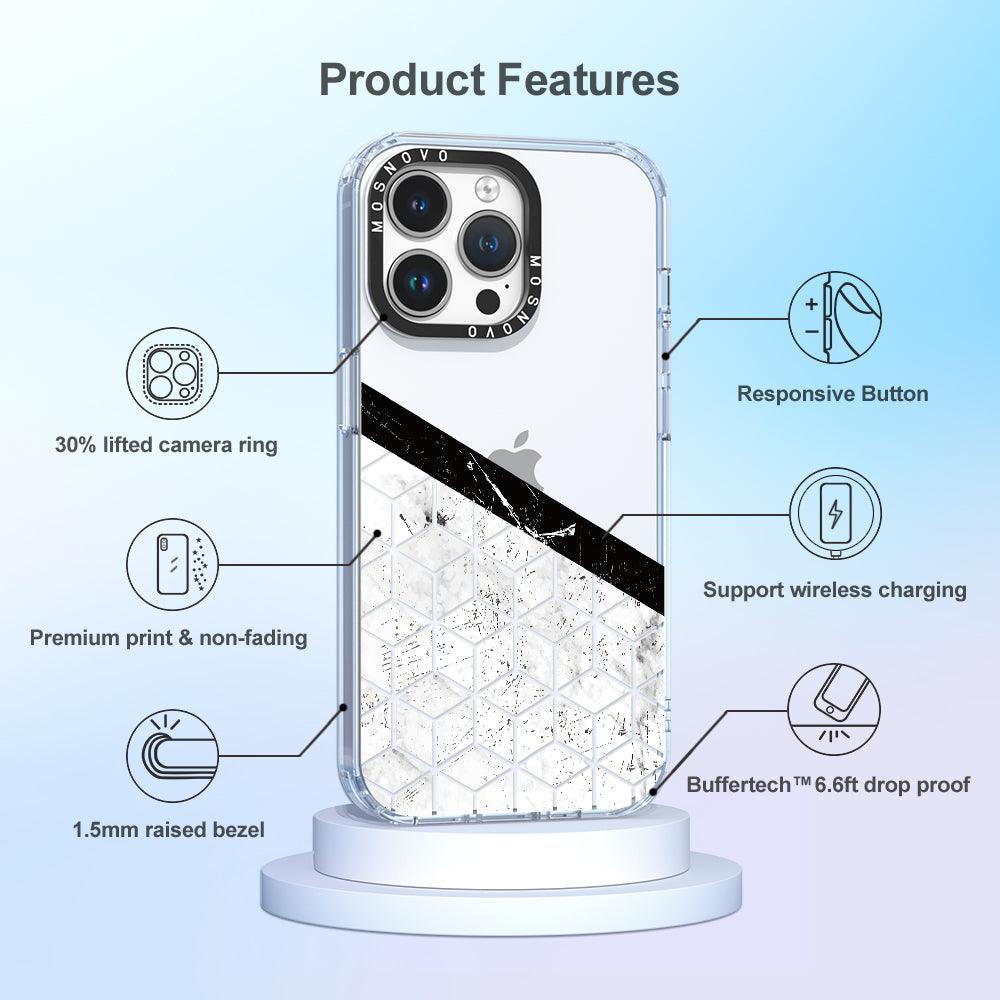 Marble Block Art Phone Case - iPhone 14 Pro Max Case - MOSNOVO