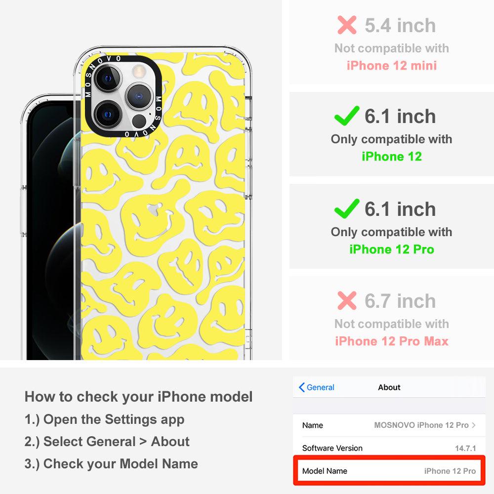 Melted Yellow Smiles Face Phone Case - iPhone 12 Pro Case - MOSNOVO