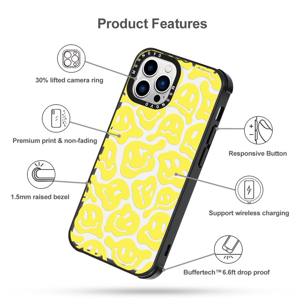 Melted Yellow Smiles Face Phone Case - iPhone 13 Pro Max Case - MOSNOVO