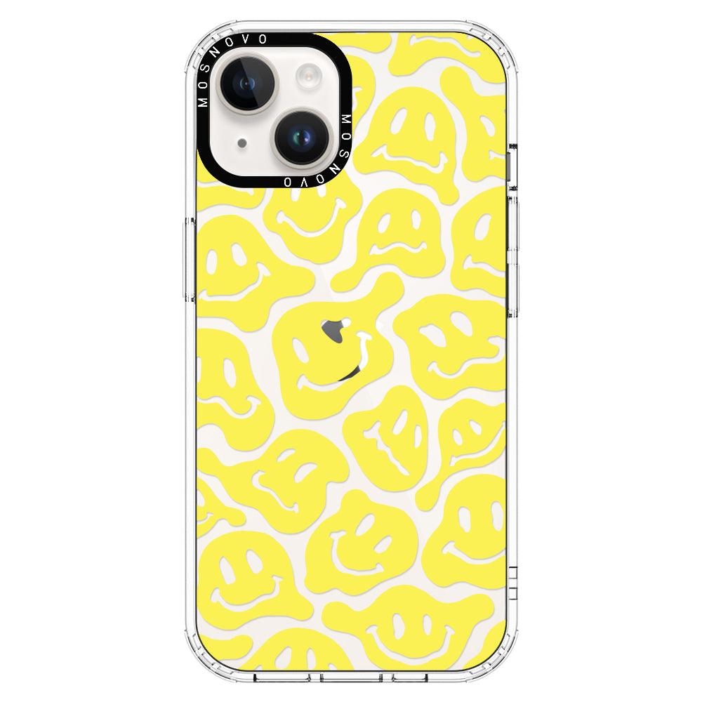 Melted Yellow Smiles Face Phone Case - iPhone 14 Plus Case - MOSNOVO