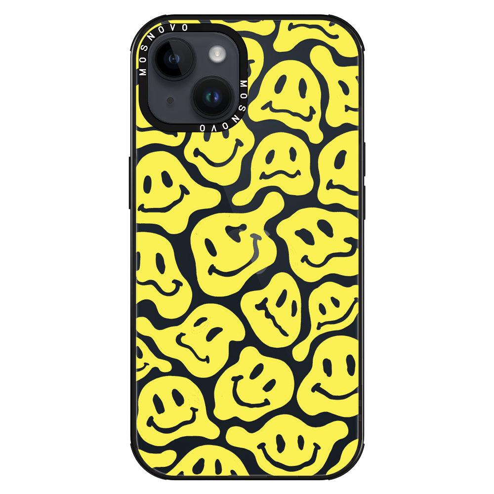 Melted Yellow Smiles Face Phone Case - iPhone 14 Plus Case - MOSNOVO