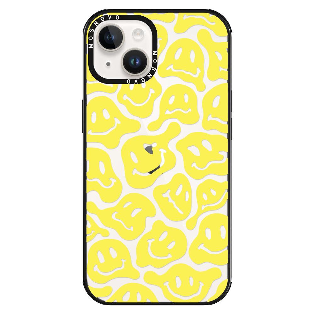 Melted Yellow Smiles Face Phone Case - iPhone 14 Plus Case - MOSNOVO