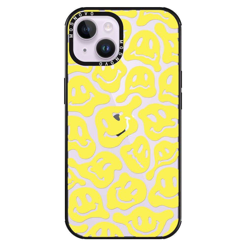 Melted Yellow Smiles Face Phone Case - iPhone 14 Plus Case - MOSNOVO