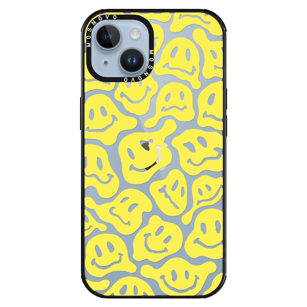 Melted Yellow Smiles Face Phone Case - iPhone 14 Plus Case - MOSNOVO