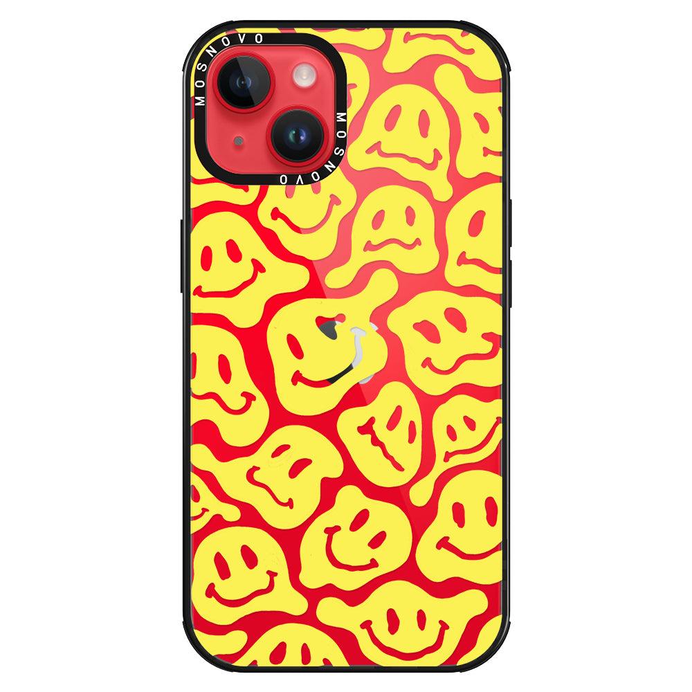 Melted Yellow Smiles Face Phone Case - iPhone 14 Plus Case - MOSNOVO