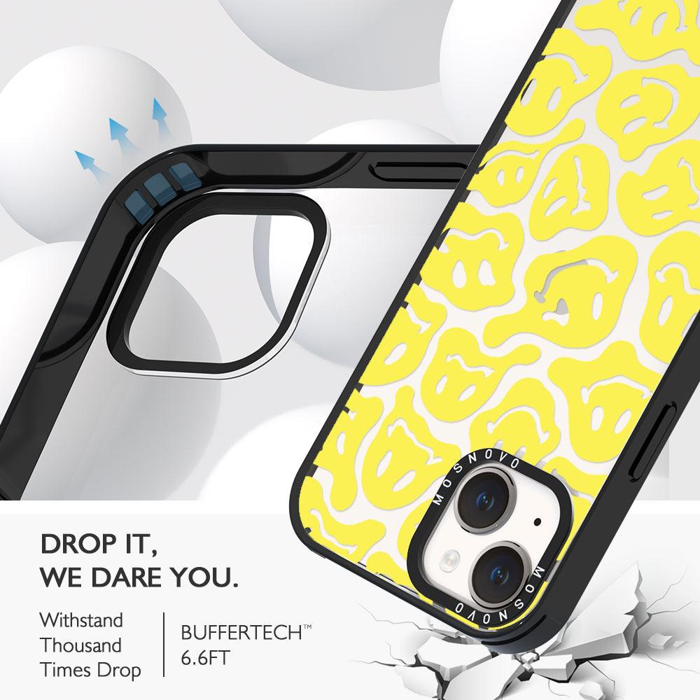 Melted Yellow Smiles Face Phone Case - iPhone 14 Plus Case - MOSNOVO