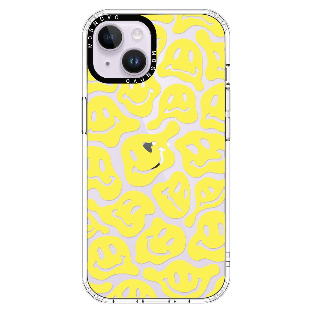 Melted Yellow Smiles Face Phone Case - iPhone 14 Plus Case - MOSNOVO