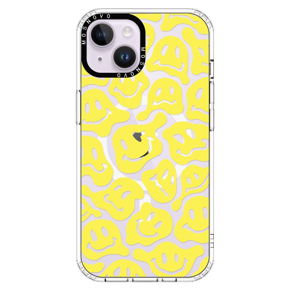 Melted Yellow Smiles Face Phone Case - iPhone 14 Plus Case - MOSNOVO