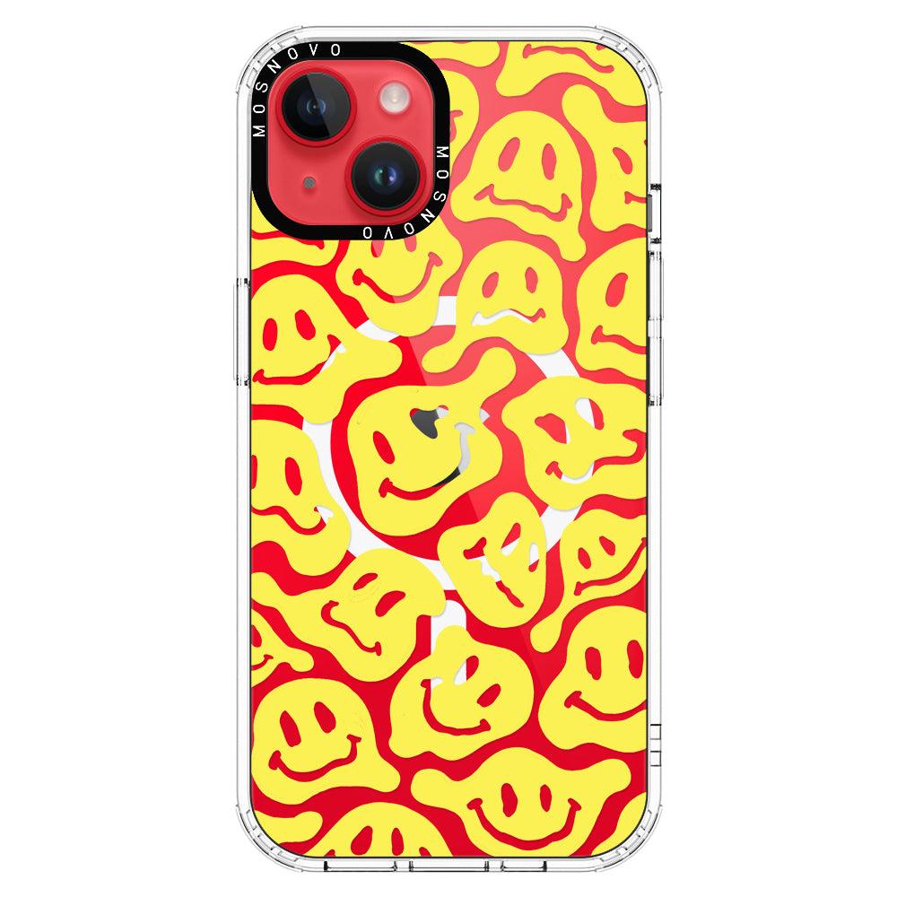 Melted Yellow Smiles Face Phone Case - iPhone 14 Plus Case - MOSNOVO