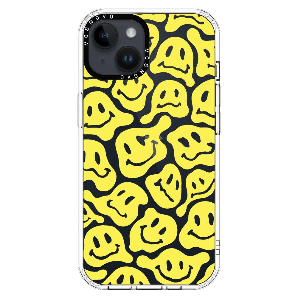 Melted Yellow Smiles Face Phone Case - iPhone 14 Plus Case - MOSNOVO