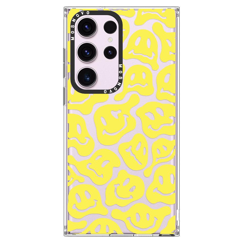 Melted Yellow Smiles Face Phone Case - Samsung Galaxy S23 Ultra Case - MOSNOVO