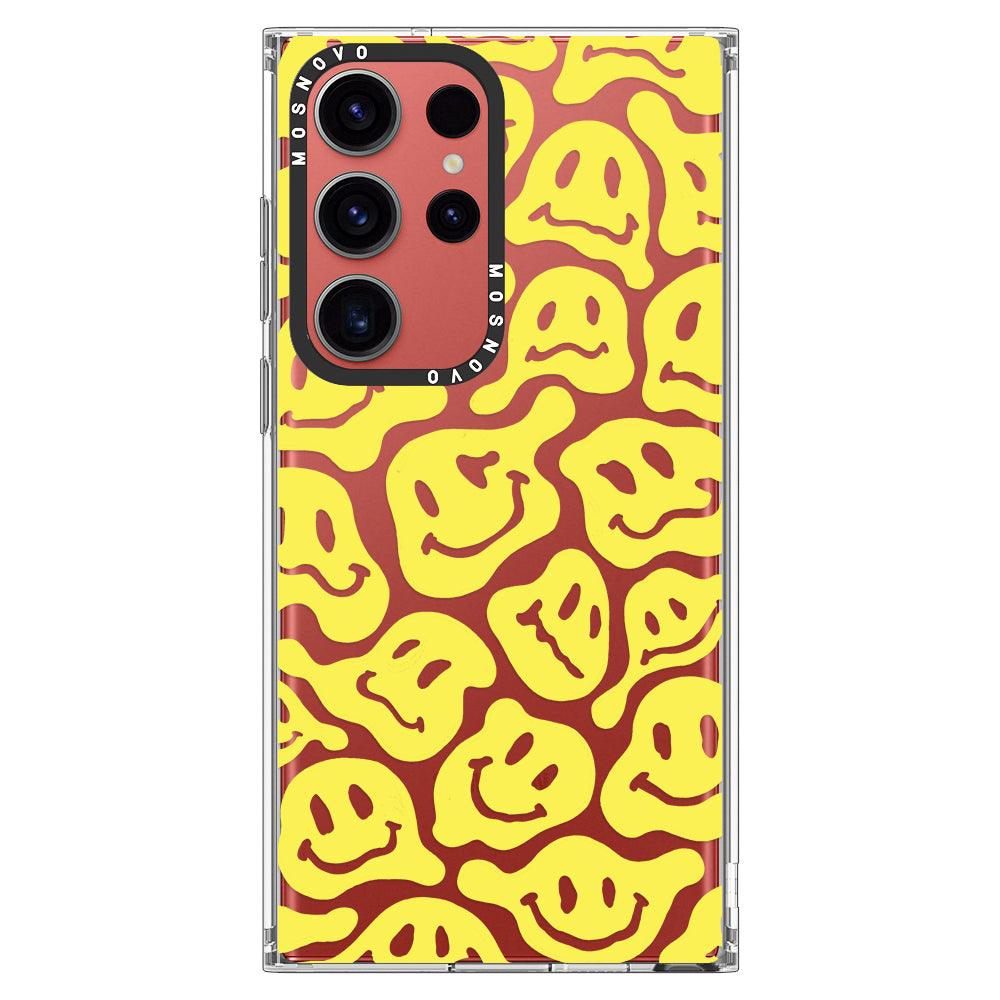 Melted Yellow Smiles Face Phone Case - Samsung Galaxy S23 Ultra Case - MOSNOVO