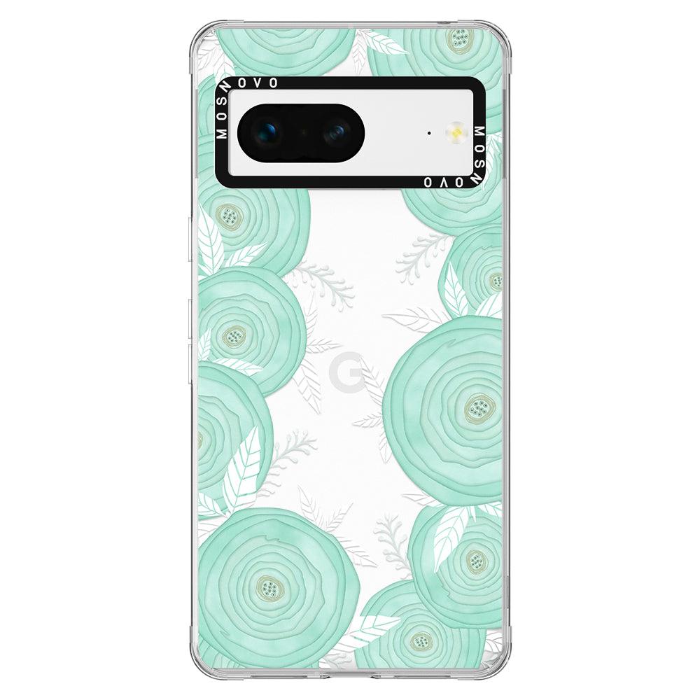 Mint Flower Phone Case - Google Pixel 7 Case - MOSNOVO