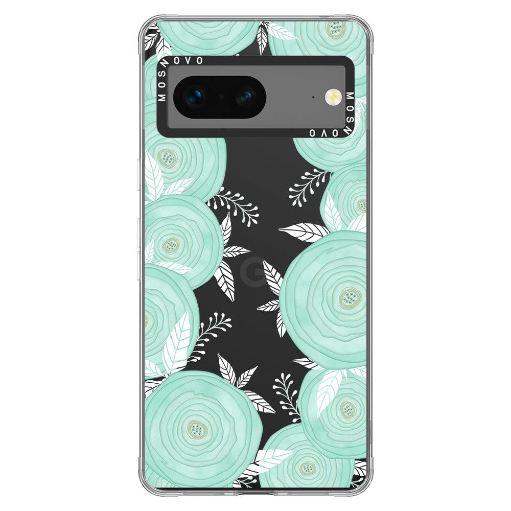 Mint Flower Phone Case - Google Pixel 7 Case - MOSNOVO