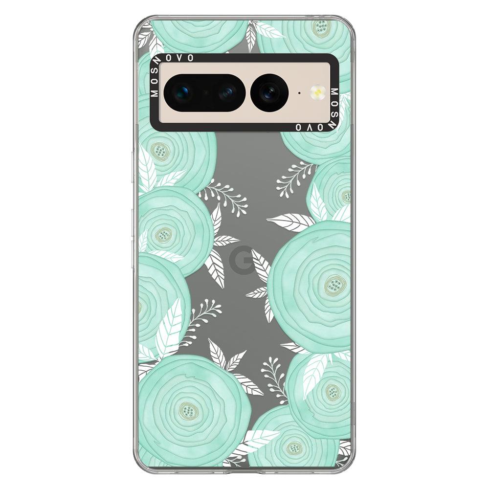 Mint Flower Phone Case - Google Pixel 7 Pro Case - MOSNOVO