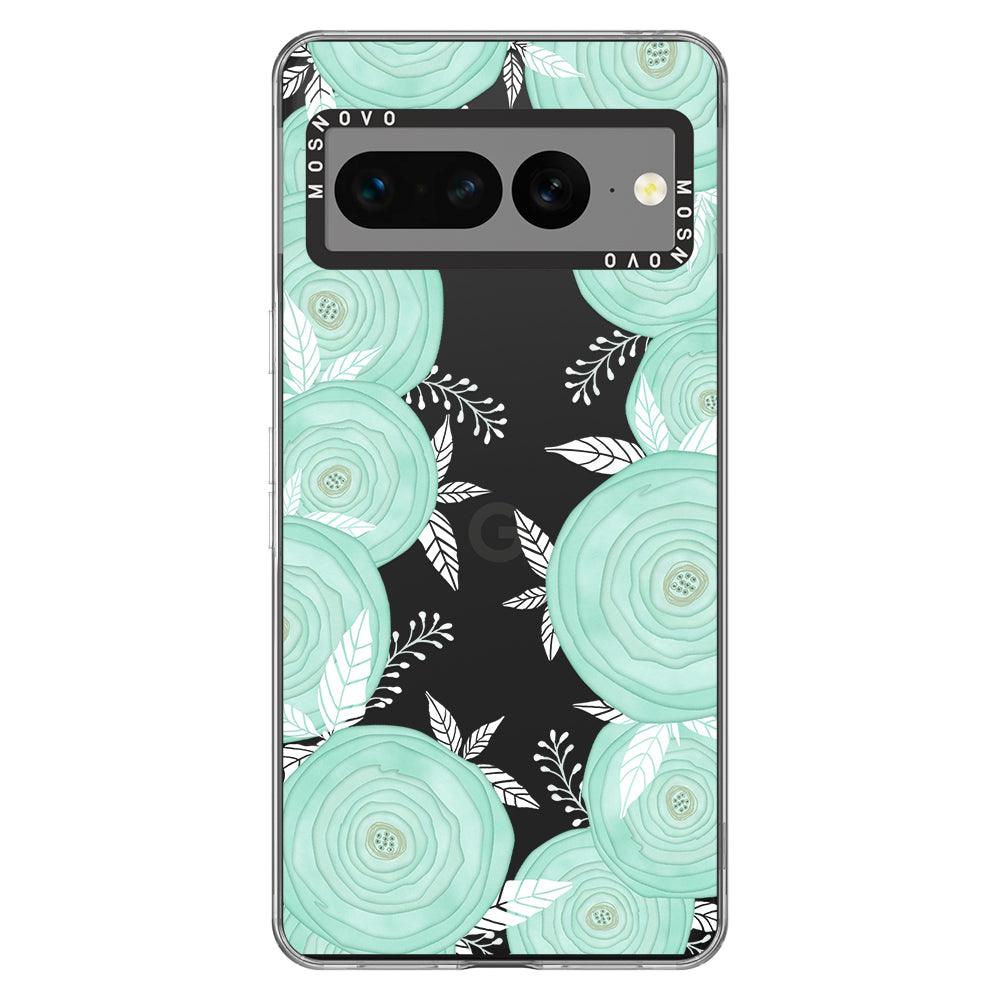 Mint Flower Phone Case - Google Pixel 7 Pro Case - MOSNOVO