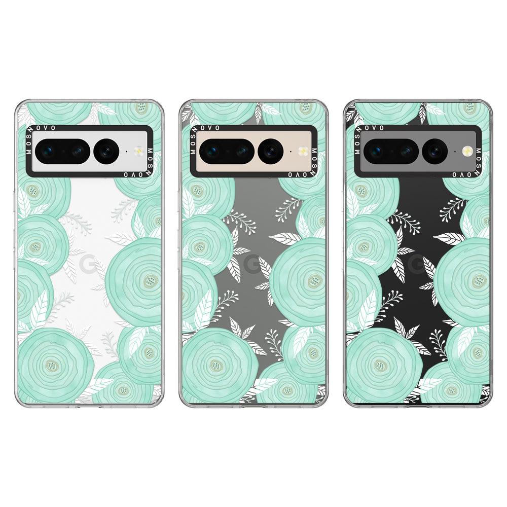 Mint Flower Phone Case - Google Pixel 7 Pro Case - MOSNOVO