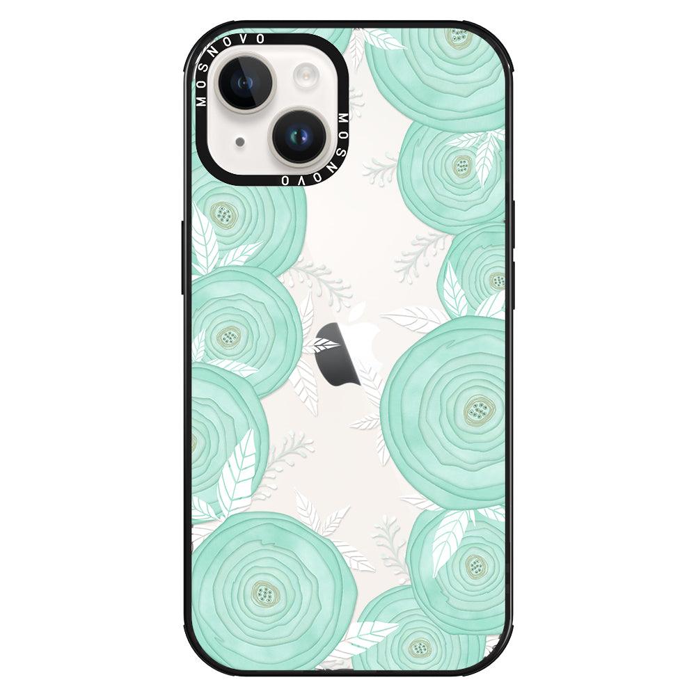 Mint Flower Phone Case - iPhone 14 Case - MOSNOVO