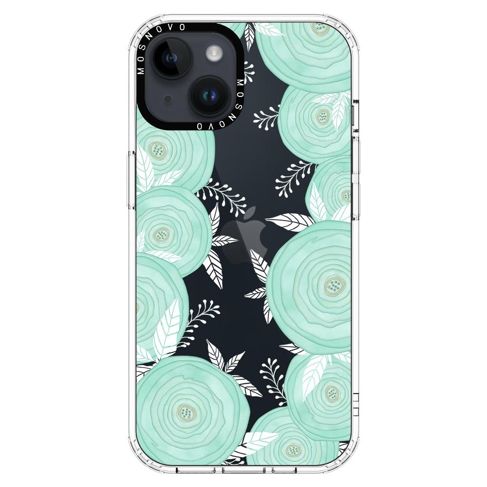 Mint Flower Phone Case - iPhone 14 Case - MOSNOVO