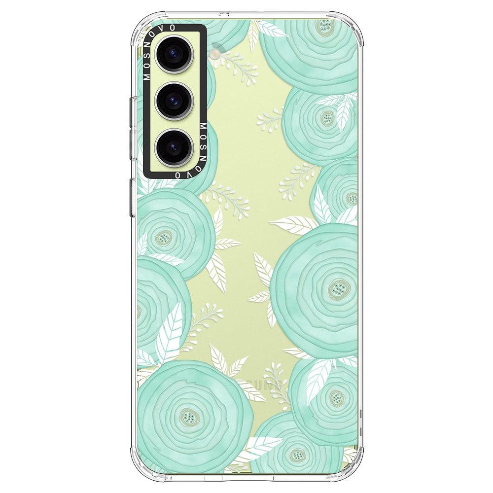 Mint Flower Phone Case - Samsung Galaxy S23 Case - MOSNOVO