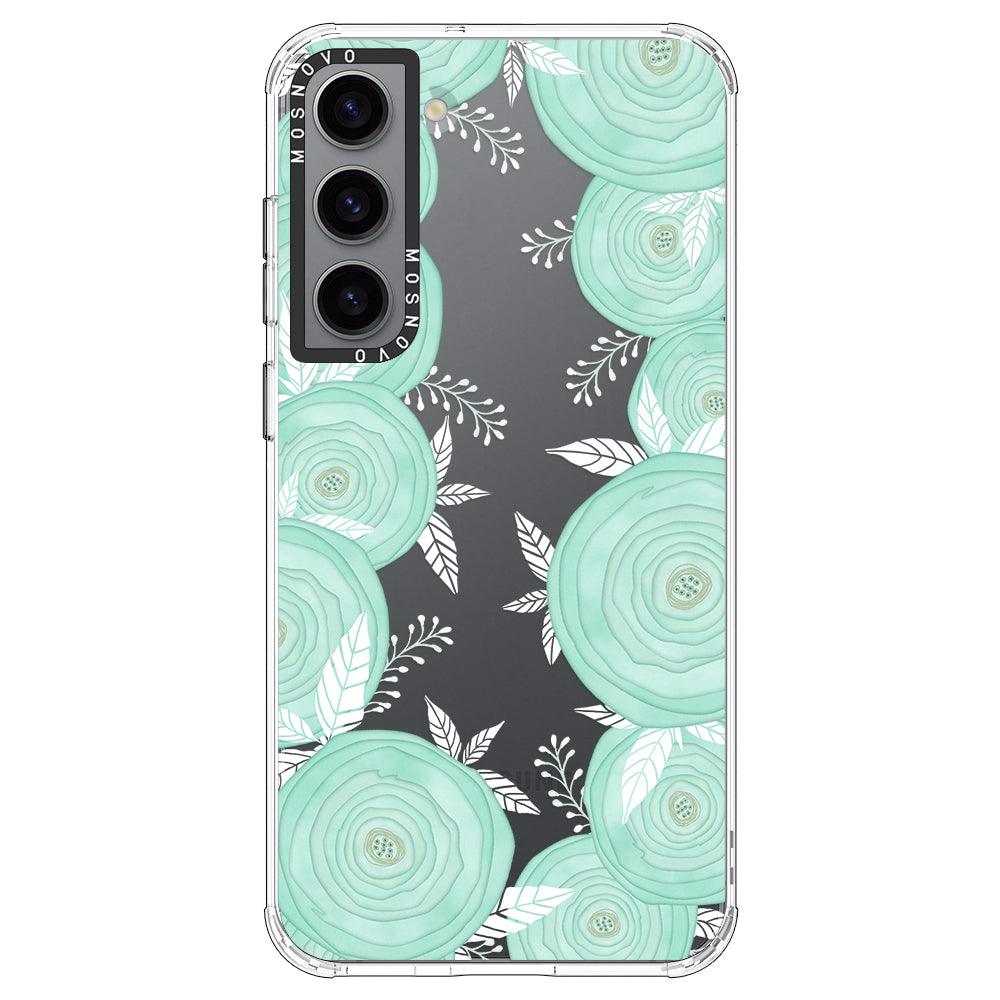 Mint Flower Phone Case - Samsung Galaxy S23 Case - MOSNOVO