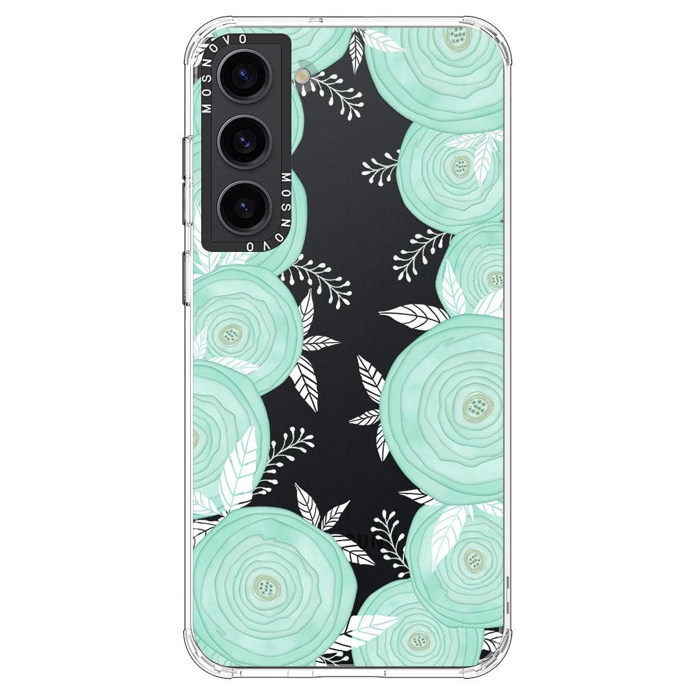 Mint Flower Phone Case - Samsung Galaxy S23 Case - MOSNOVO