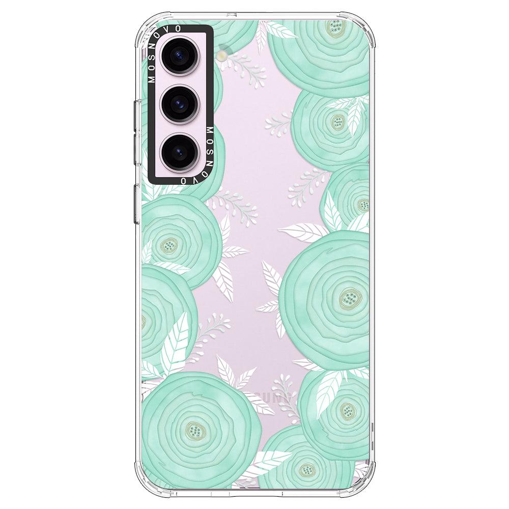 Mint Flower Phone Case - Samsung Galaxy S23 Plus Case - MOSNOVO