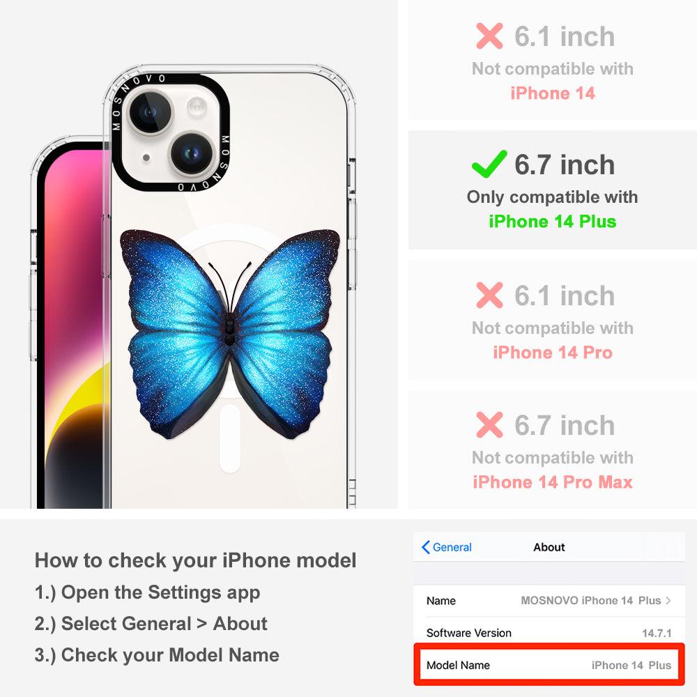 Shimmering Butterfly Phone Case - iPhone 14 Plus Case - MOSNOVO