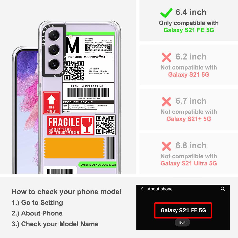 MOSNOVO Mail Label Phone Case - Samsung Galaxy S21 FE Case - MOSNOVO