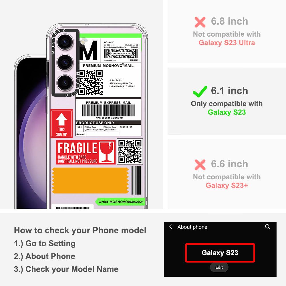 MOSNOVO Mail Label Phone Case - Samsung Galaxy S23 Case - MOSNOVO