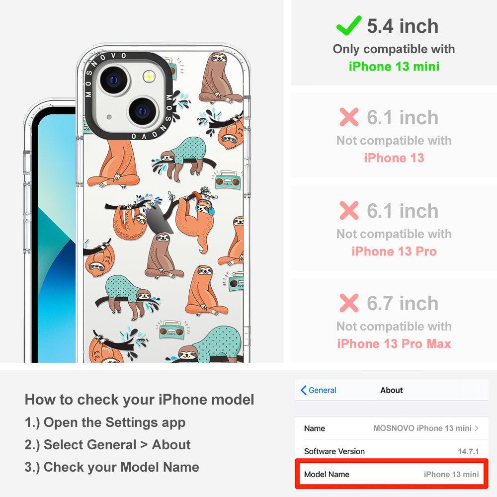 Musical Sloth Phone Case - iPhone 13 Mini Case - MOSNOVO
