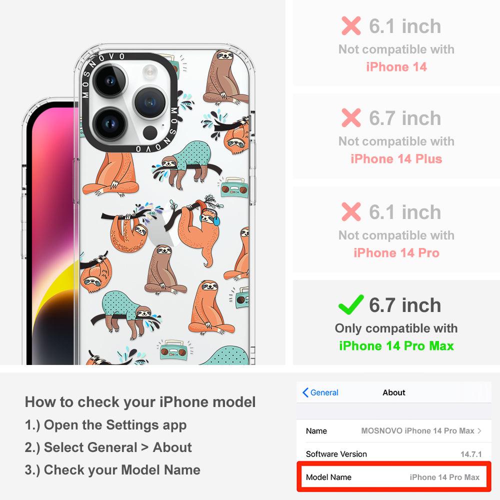 Musical Sloth Phone Case - iPhone 14 Pro Max Case - MOSNOVO