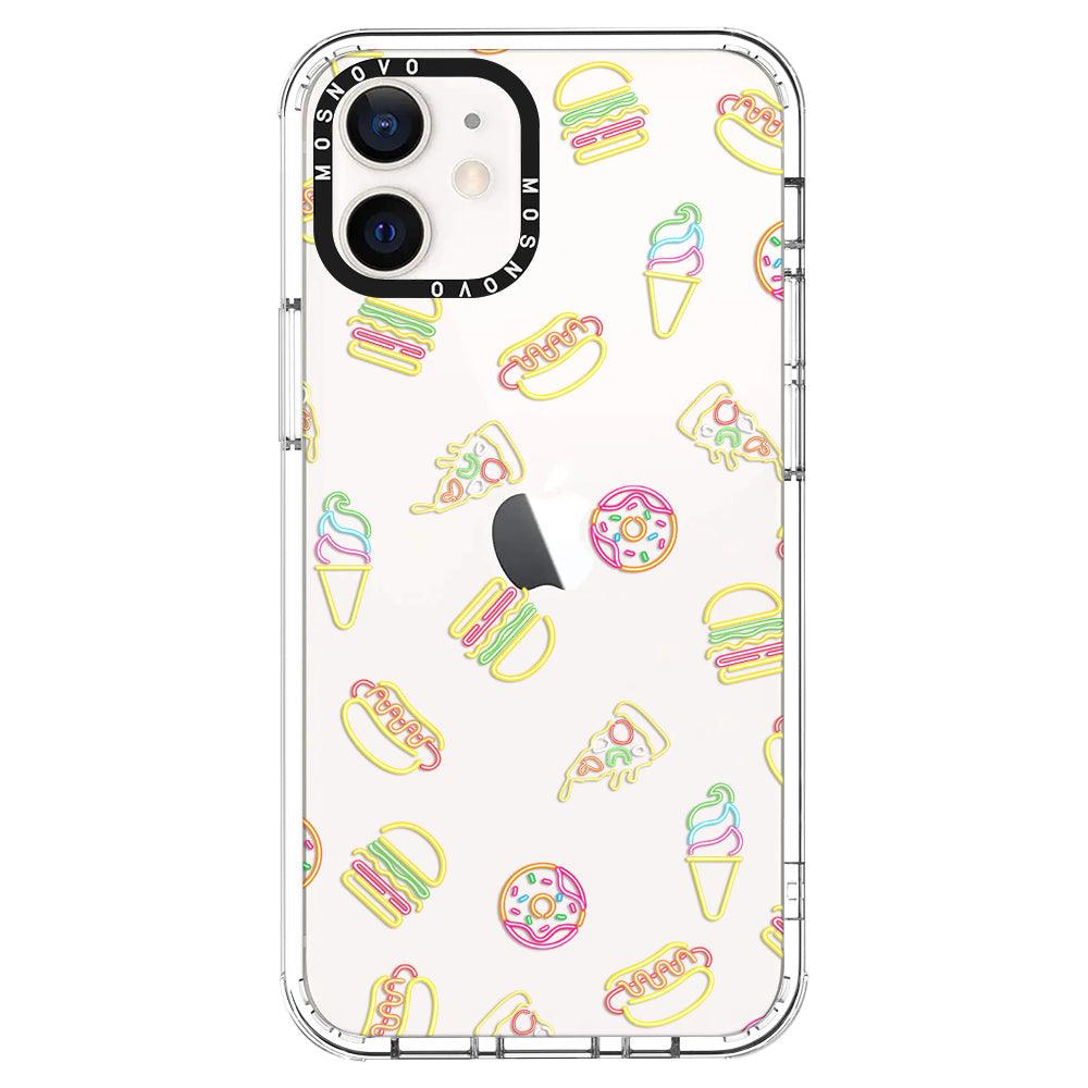 Neon Burgers Phone Case - iPhone 12 Case - MOSNOVO